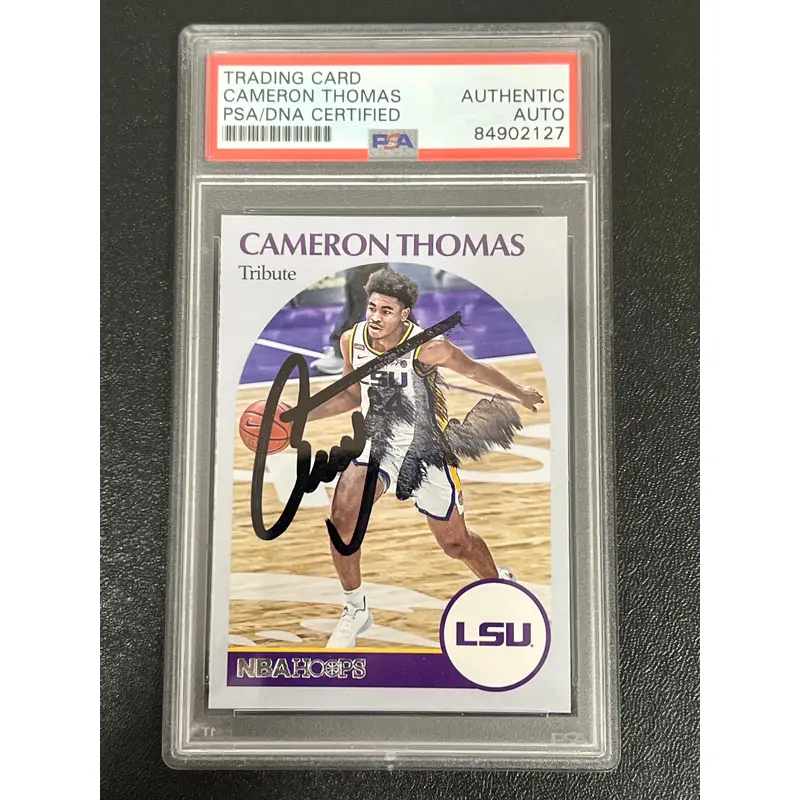 2021 Panini Chronicles #65 Cameron Thomas Signed Card PSA/DNA AUTO 10 LSU