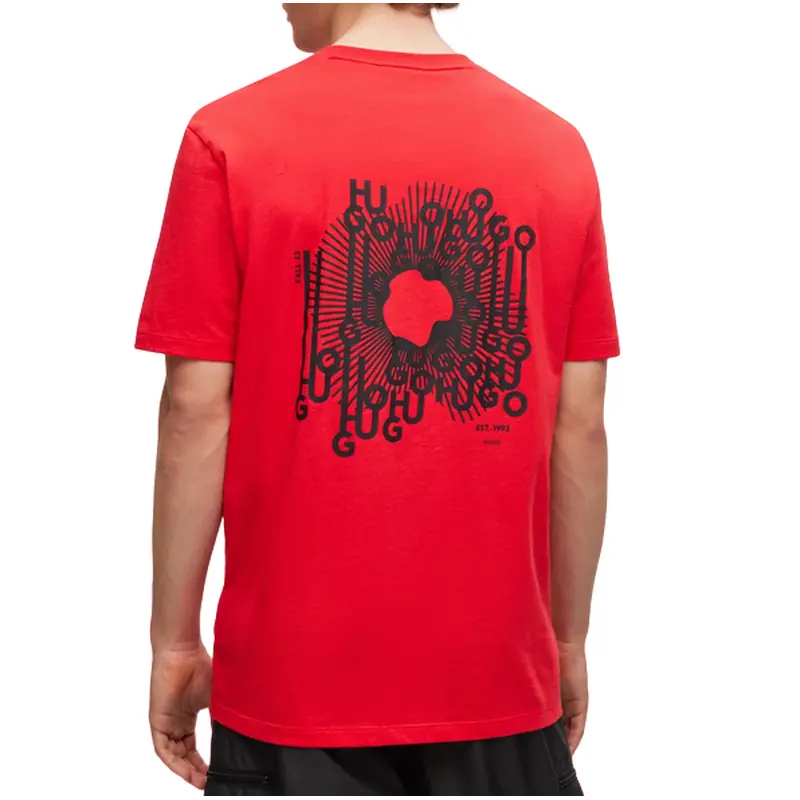 HUGO BOSS T-SHIRT MENS RED DIGRAM, 50502685693