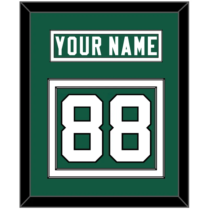 New York Nameplate & Number (Back) - Home Green (2019-2023) - Double Mat 2
