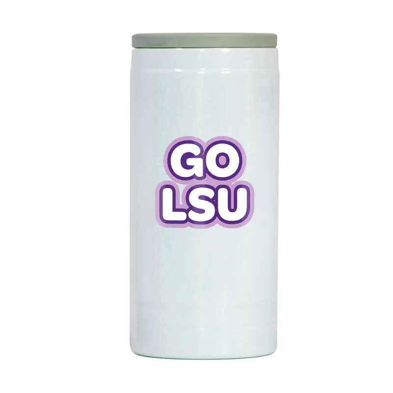 LSU 12oz Bubble Iridescent Slim Coolie