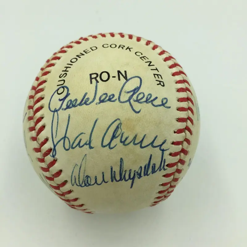 Nice Hank Aaron Willie Mays Hall Of Fame Signed Baseball 17 Sigs PSA DNA COA