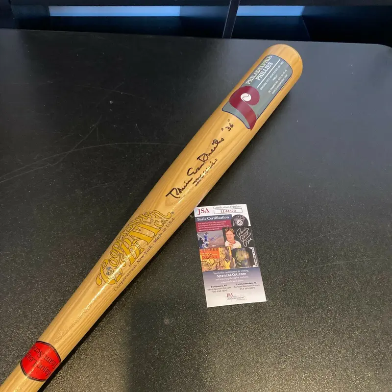 Robin Evan Roberts 286 Wins #36 Full Name Signed Phillies Bat JSA COA