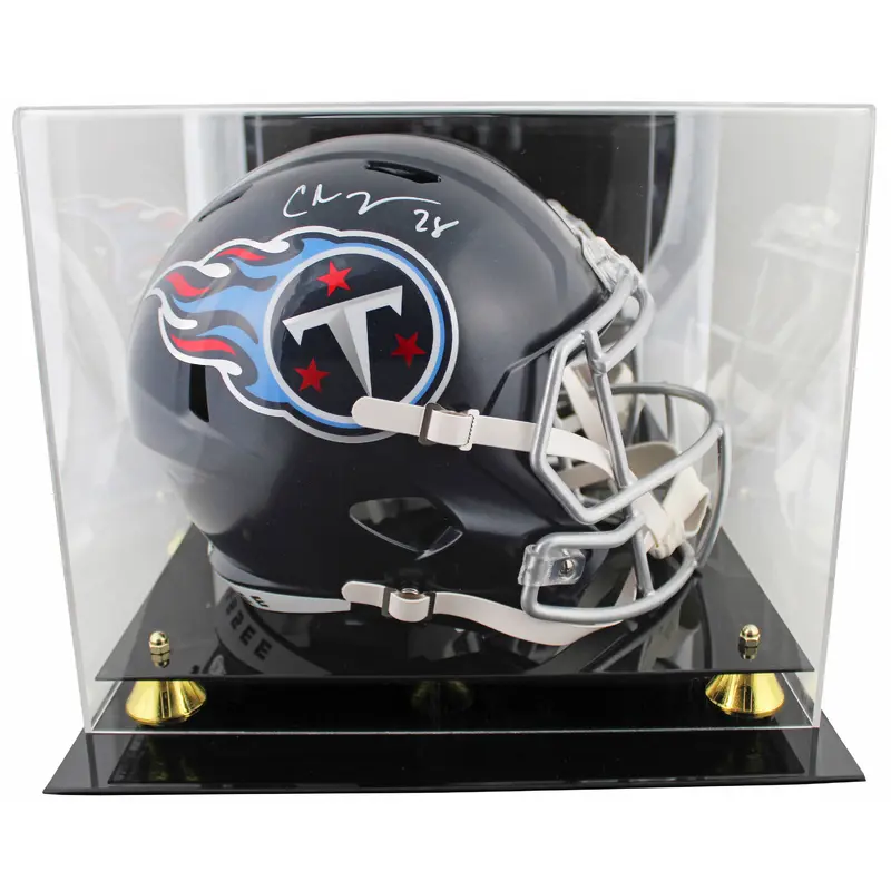 Titans Chris Johnson Signed Navy Blue Full Size Speed Rep Helmet w/ Case BAS Wit