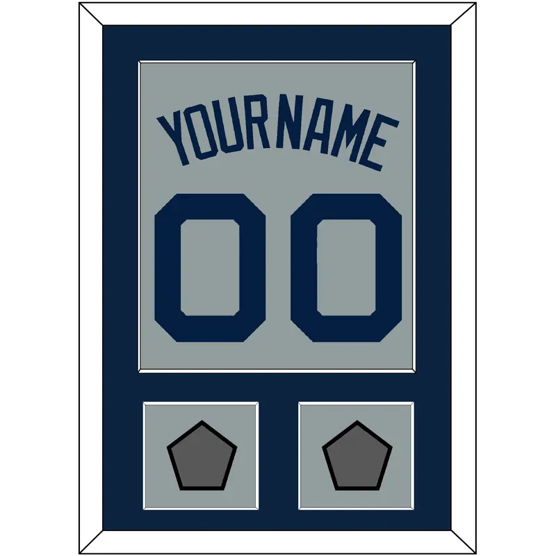 Boston Name, Number & Two World Series Jersey Patches - Road Gray (2009-2013) - Single Mat 3