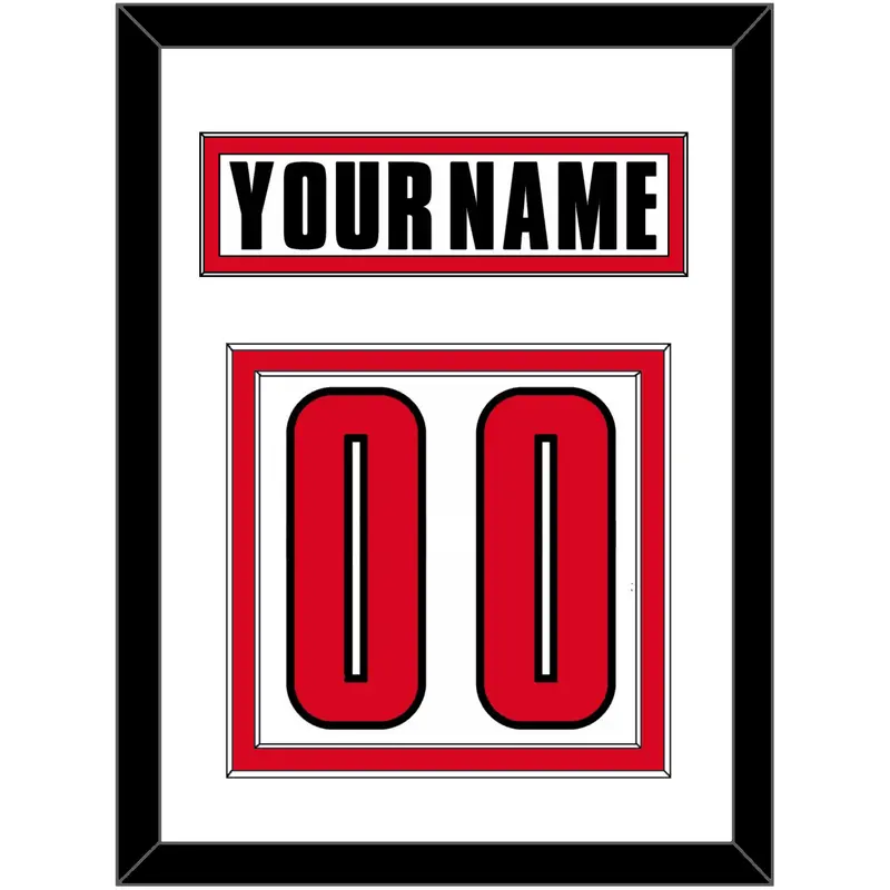 Canada Men's Hockey Nameplate & Number (Back) - 2002 Olympics Home White - Double Mat 1