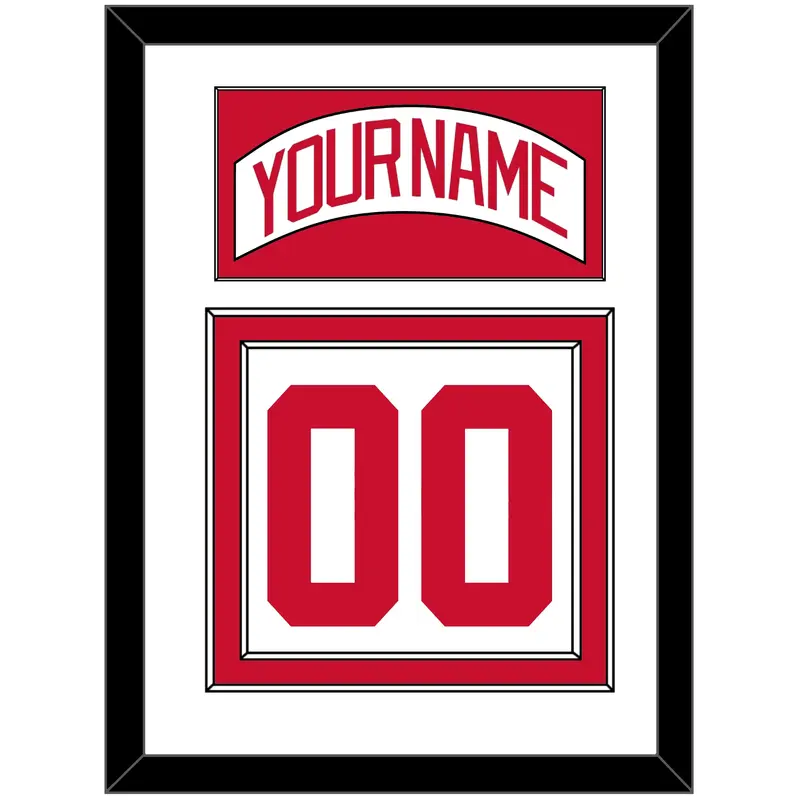 Detroit Nameplate & Number (Back) - Home White (1997-2007) - Double Mat 1