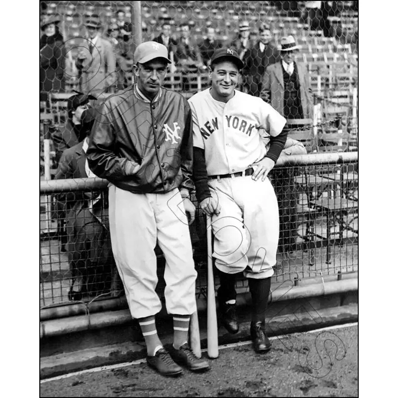 Lou Gehrig Carl Hubbell 8X10 Photo - 1936 Yankees Giants - 1774