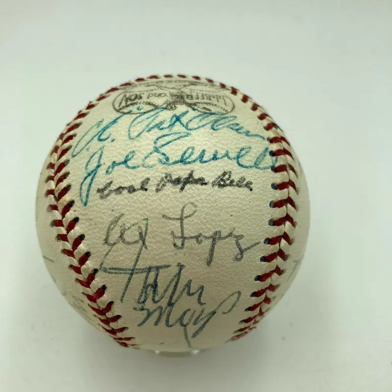 Willie Mays Stan Musial Eddie Mathews Hall Of Fame Multi Signed Baseball JSA COA