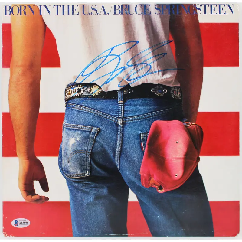 Bruce Springsteen Signed Born In The USA Album Cover W/ Vinyl BAS #A68006