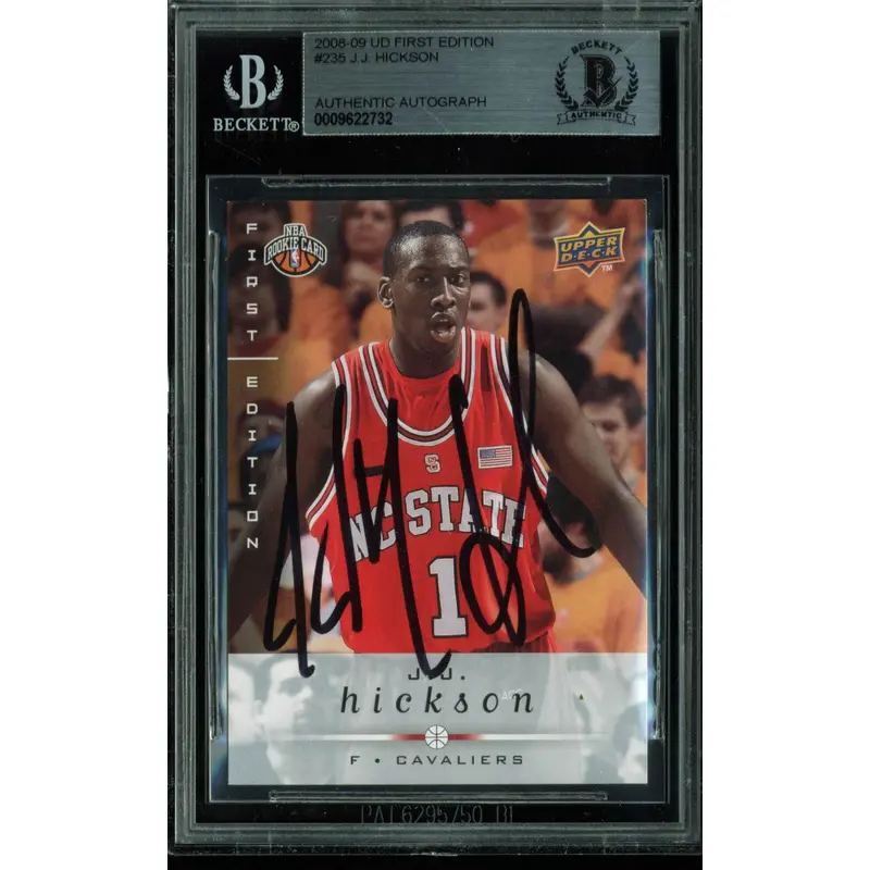 Cavaliers J.J. Hickson Signed Card 2008 UD First Edition RC #235 BAS Slabbed