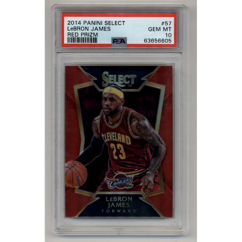 LeBron James 2014-15 Select #57 Red Prizm 101/149 PSA 10 Gem Mint
