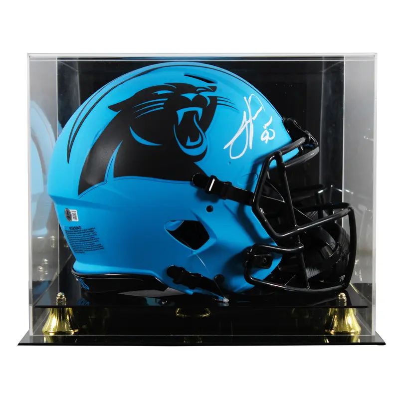 Panthers Julius Peppers Signed Rave Full Size Speed Proline Helmet W/ Case BAS W