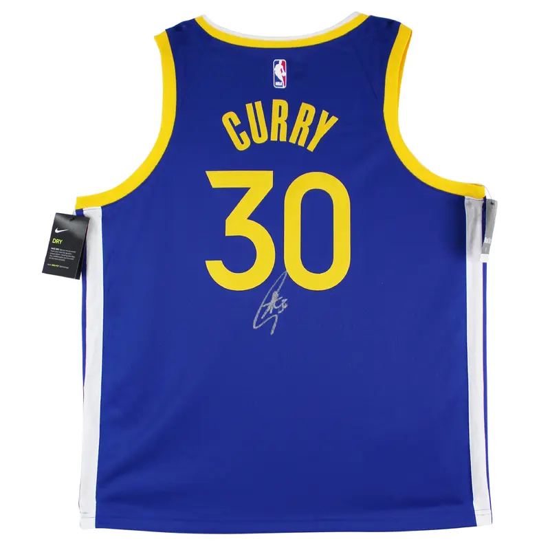 Warriors Stephen Curry Authentic Signed Blue Nike Swingman Jersey Fanatics COA