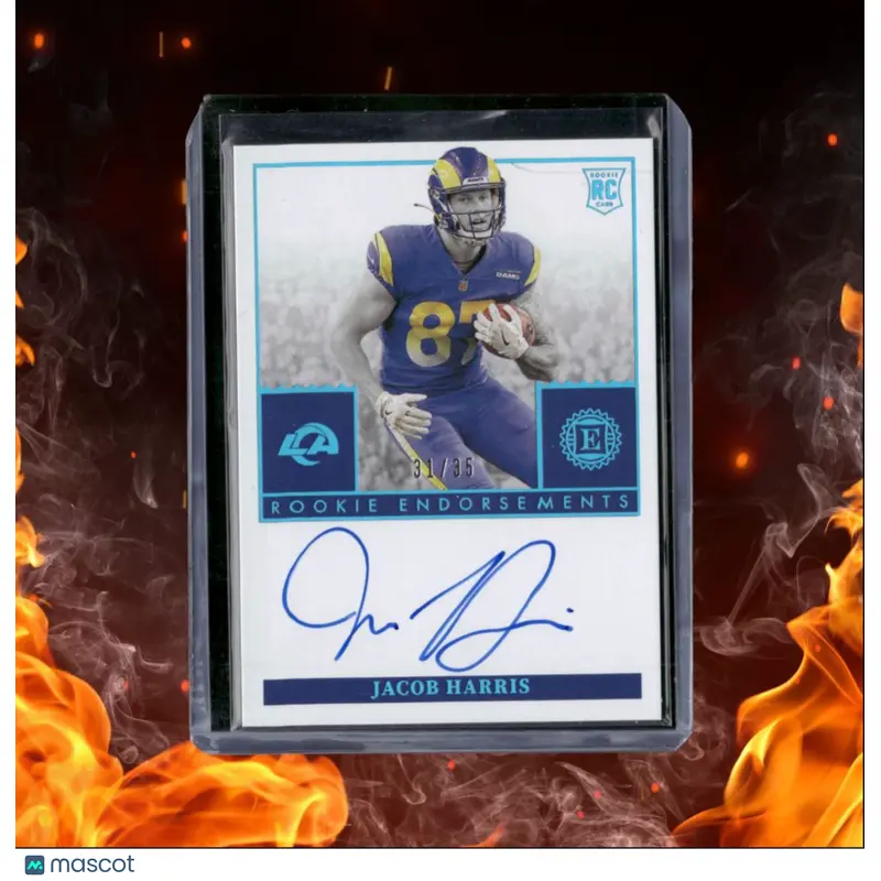 2021 Panini Encased Jacob Harris Endorsements Blue Rookie Auto 31/35 #RE-JH