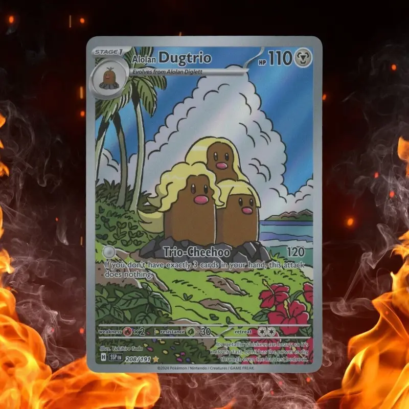 Pokemon Surging Sparks ALOLAN DUGTRIO Illustration Rare 208/191 LP