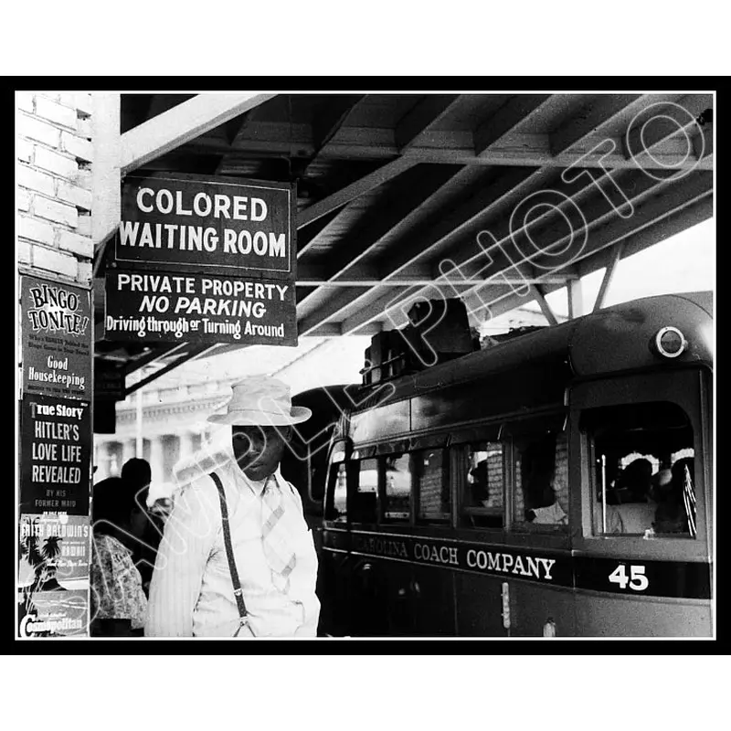1940 Bus Station Colored Waiting Room 11X14 Photo - Durham North Carolina - 2486