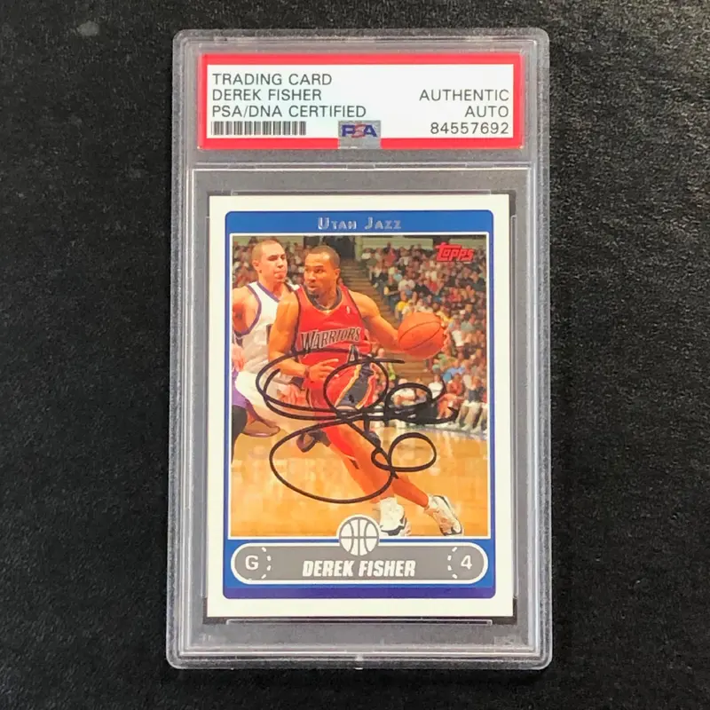 2006 Topps #138 Derek Fisher Signed Card AUTO PSA Slabbed Jazz