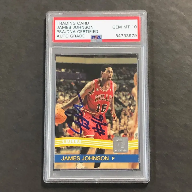 2010 Donruss #43 James Johnson Signed Card AUTO 10 PSA/DNA Slabbed Bulls