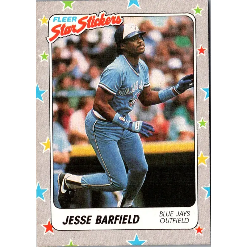 1988 Fleer Star Stickers Jesse Barfield #70