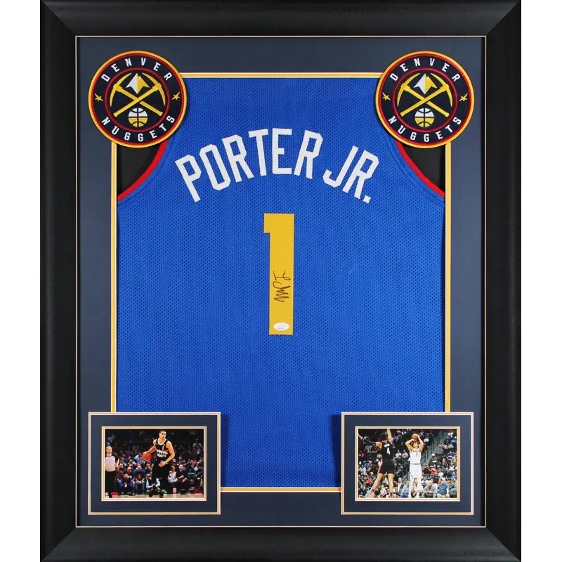 Michael Porter Jr. Signed Blue Pro Style Framed Jersey JSA Witness #WIT357915