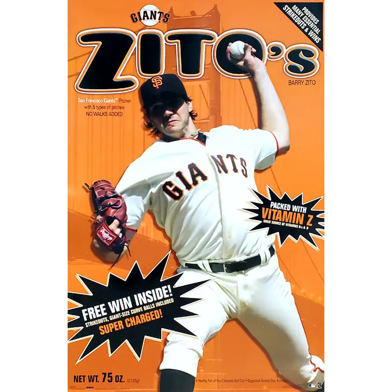 Barry Zito "Breakfast of Champions" San Francisco Giants MLB Poster - Costacos 2007