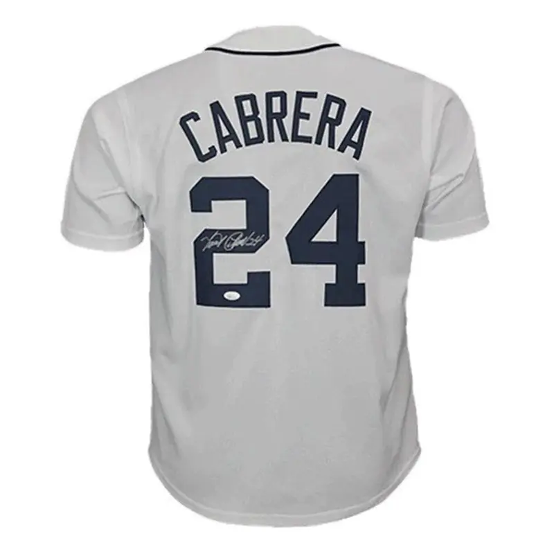 Miguel Cabrera Autographed Detroit (White #24) Custom Jersey - JSA