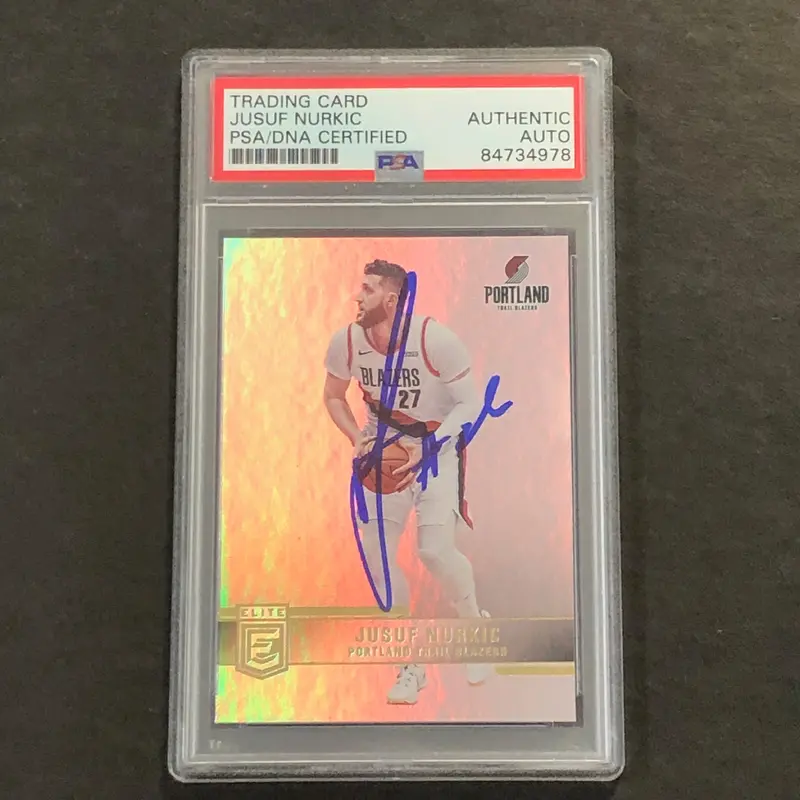 2021-22 Panini Donruss Elite #118 Jusuf Nurkic Signed AUTO PSA Slabbed Trail Blazers