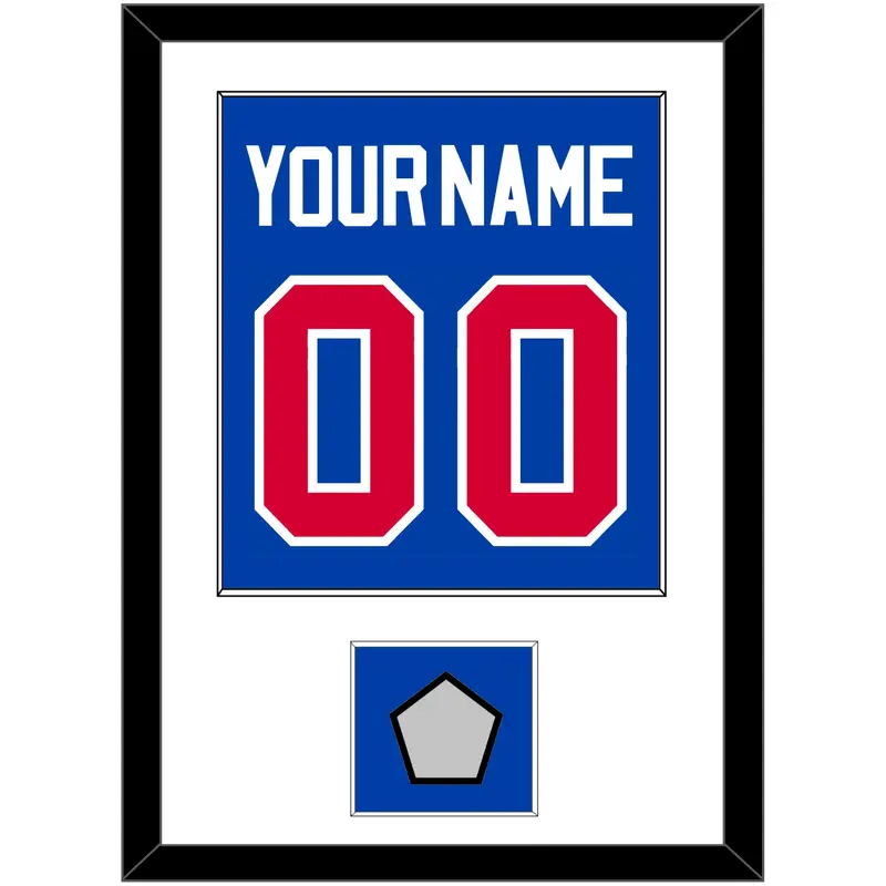 Detroit Name & Number With 2X Champions Patch - Road Blue (1981-1996) - Single Mat 1