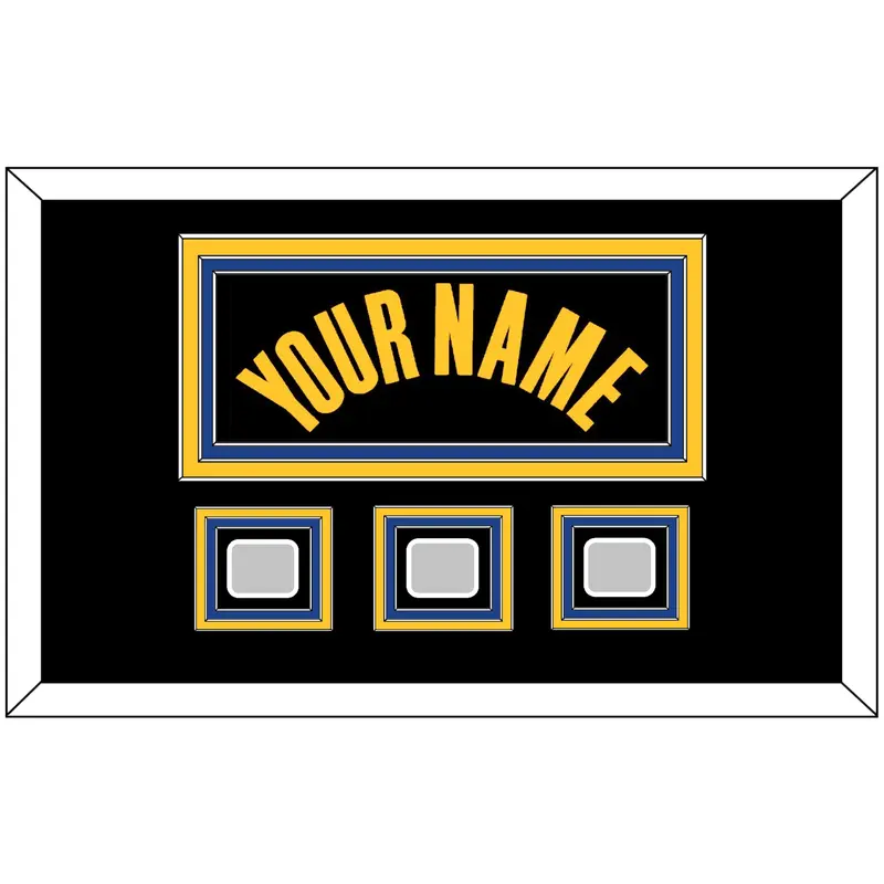 Golden State Name & 3 Finals Patches - Black City (2021-2022) - Triple Mat 2