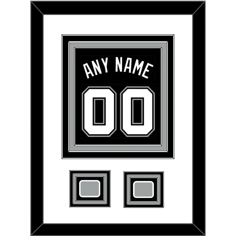 San Antonio Name & Numbers With 2 Finals Patches - Road Black (2002-2017) - Triple Mat 1