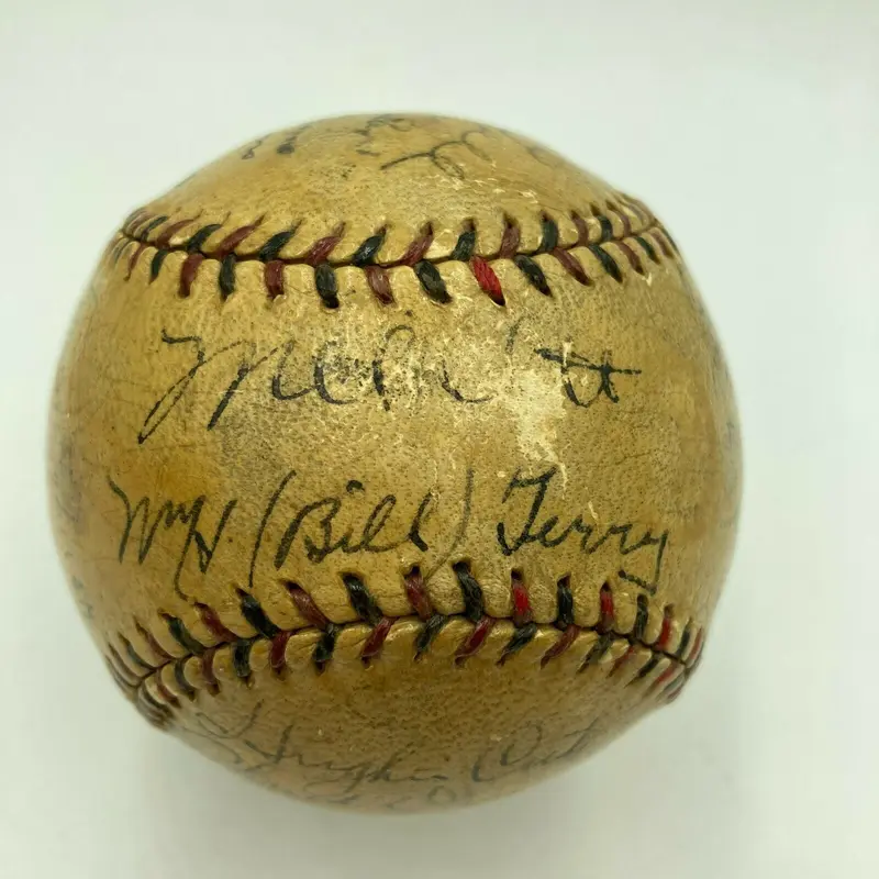 1933 New York Giants World Series Champs Team Signed Baseball Mel Ott JSA COA