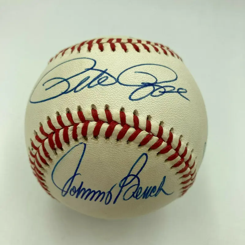 Pete Rose Johnny Bench Big Red Machine Signed Baseball PSA DNA Graded MINT 9