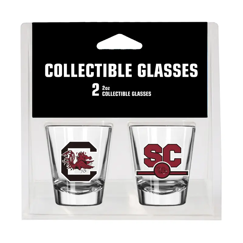 South Carolina Campus Colors 2oz Letterman Shot Glass 2 Pack