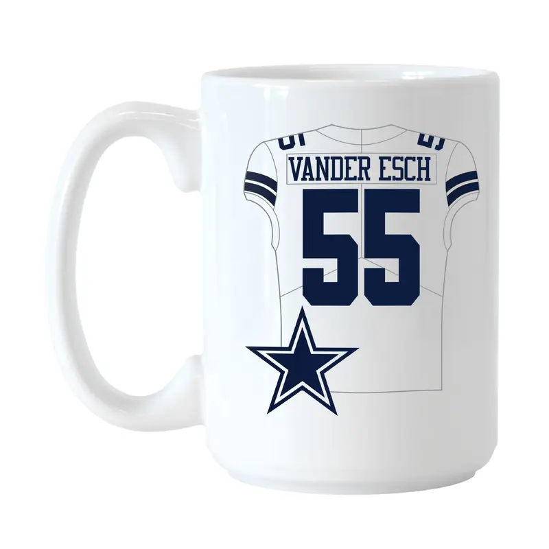 Dallas Cowboys Leighton Vander Esch Jersey 15oz Sublimated Mug