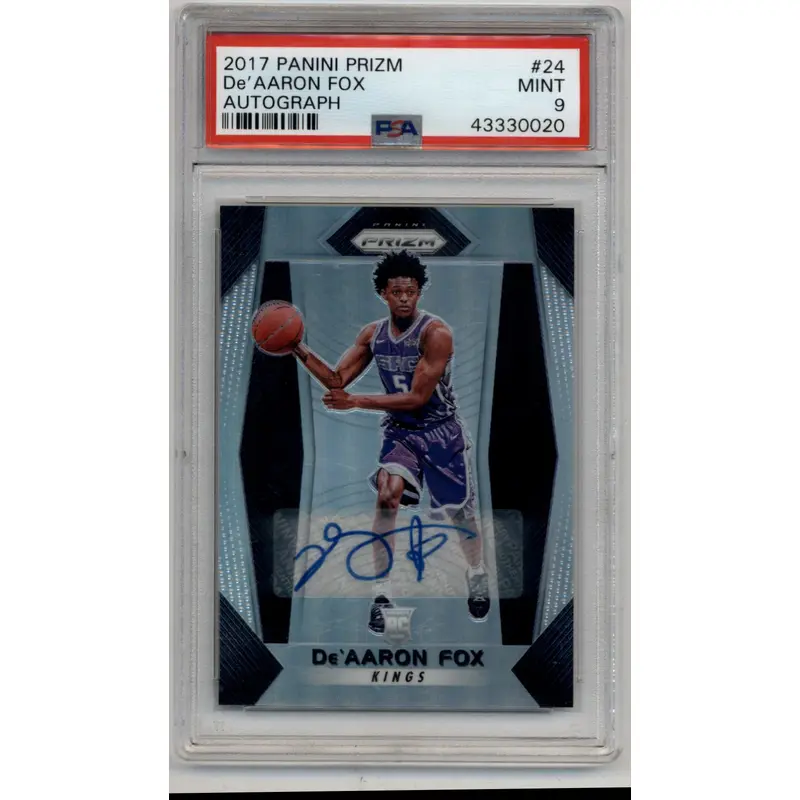De'Aaron Fox 2017-18 Prizm Auto #24 PSA 9 Mint