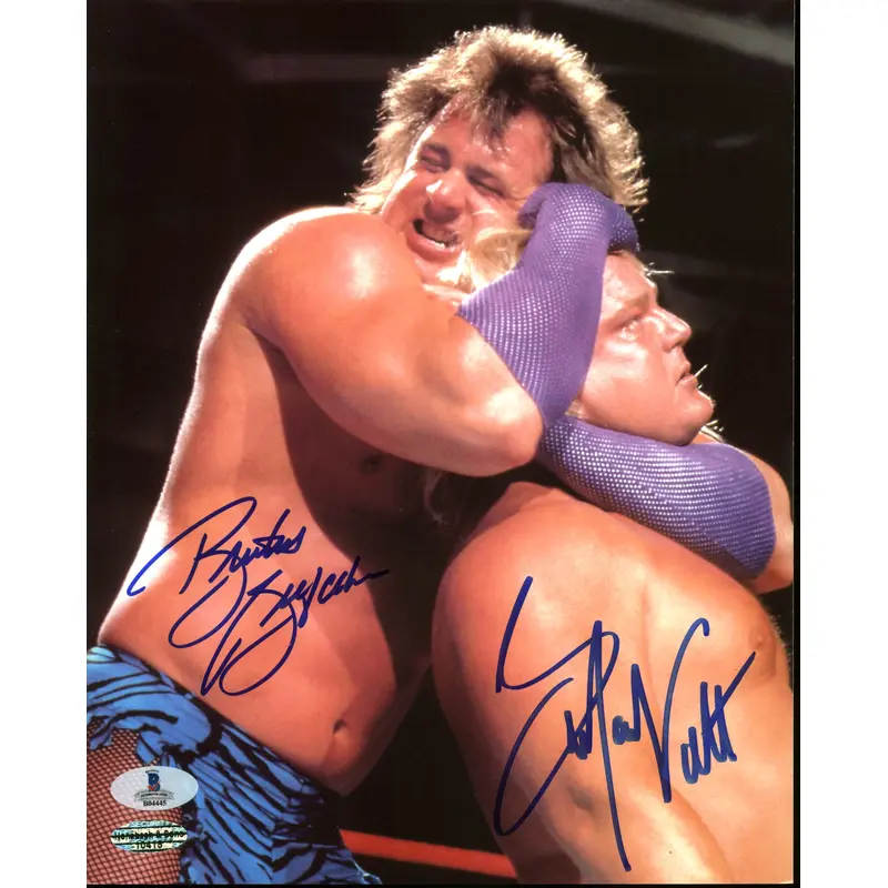 Greg Valentine & Brutus Beefcake WWE Wrestling Signed 8X10 Photo BAS #B04445