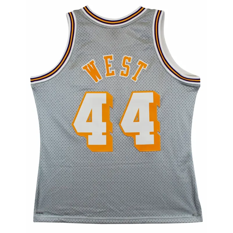 Jerry West Grey 75th Anniversary Mitchell & Ness HWC Swingman Jersey Un-signed