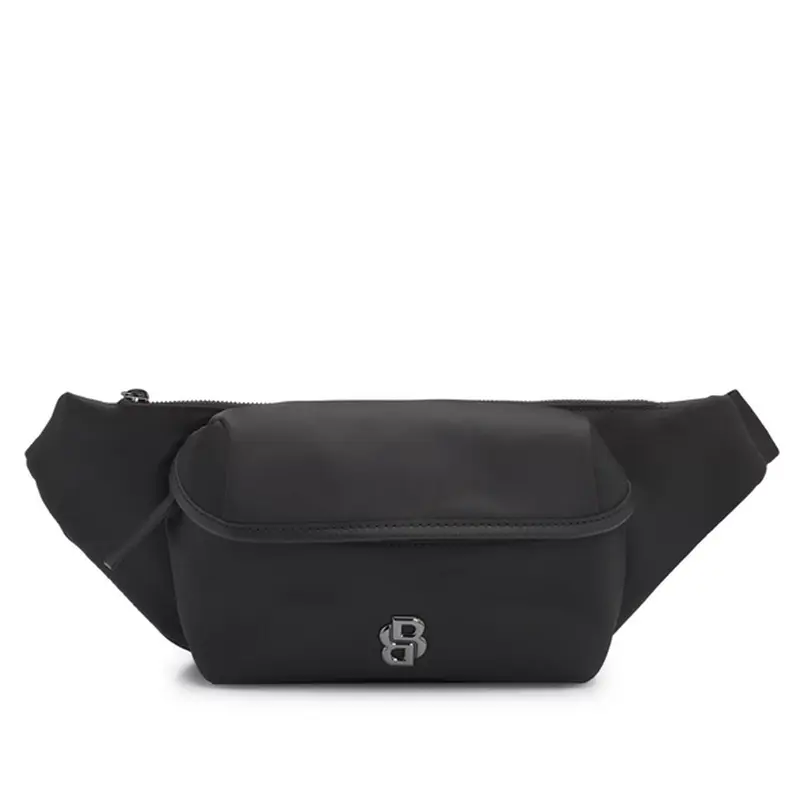 HUGO BOSS BLACK BELT BAG WITH DOUBLE B MONOGRAM B ICON FLAP BUMBAG 50548072001