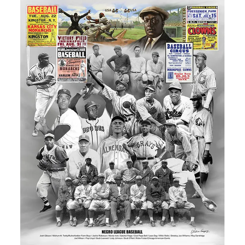 Negro Leagues Baseball Historical Collage Premium Poster Print - Wishum Gregory