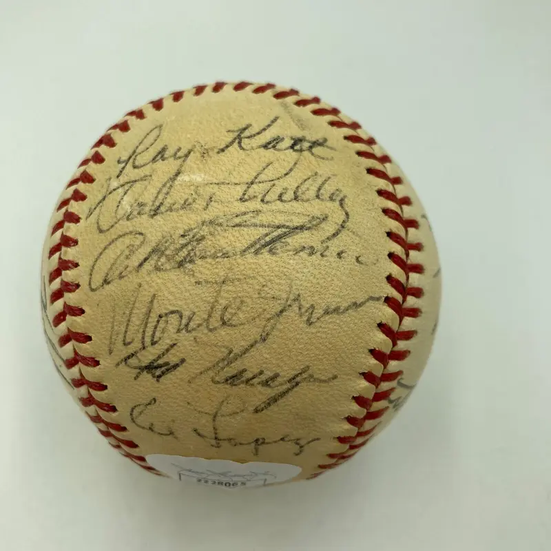 1954 World Series Participants Indians & Giants Team Signed Baseball JSA COA
