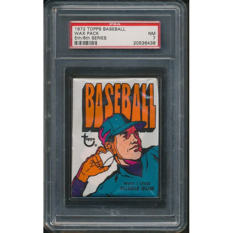 1972 Topps Baseball Unopened Series 5/6 Wax Pack PSA 7