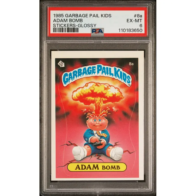 Adam Bomb 1985 Topps Garbage Pail Kids #8a Glossy Stickers PSA 6 Ex-Mint