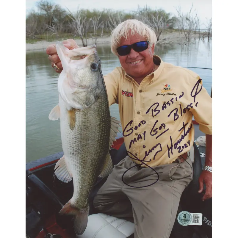 Jimmy Houston "Good Bassin May God Bless 2024" Signed 8x10 Photo BAS #BN73272