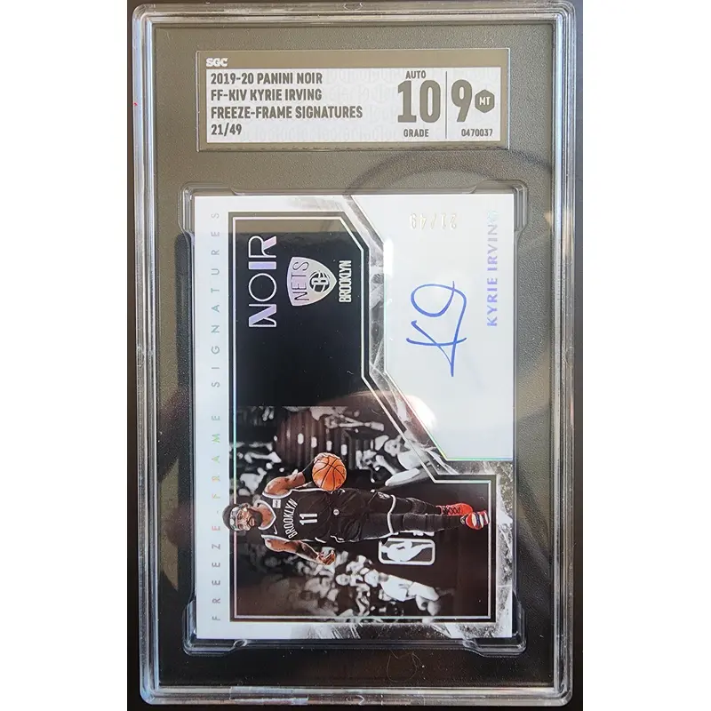 Kyrie Irving 2019 Panini Noir Freeze-Frame Signatures Auto #21/49 SGC 9 Auto 10