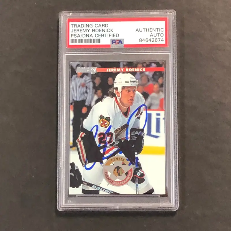 1996-97 Donruss Press Proof #2 Jeremy Roenick Signed Card AUTO PSA slabbed Blackhawks
