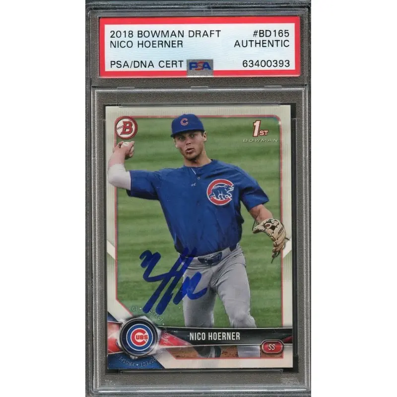 2018 Bowman Draft BD-165 Nico Hoerner Signed Card PSA Slabbed Auto Cubs