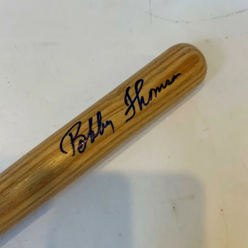Bobby Thomson Signed Autographed Louisville Slugger Mini Baseball Bat