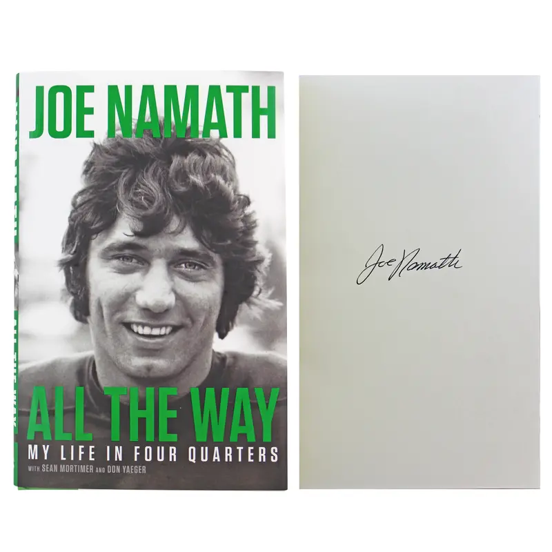 Jets Joe Namath Authentic Signed All The Way First Edition Hard Cover Book BAS