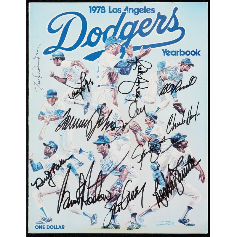 1978 Los Angeles Dodgers National League Champs Team Signed Yearbook Beckett COA