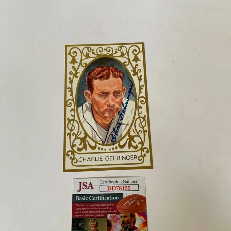 Charlie Gehringer Signed Perez Steele Masterworks Postcard JSA COA